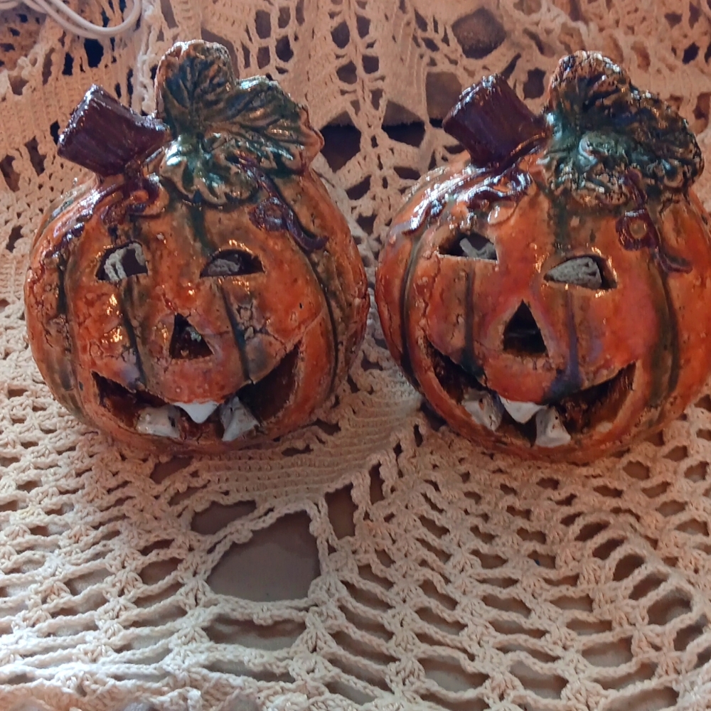 Pumpkin Pottery Handmade Tea Light